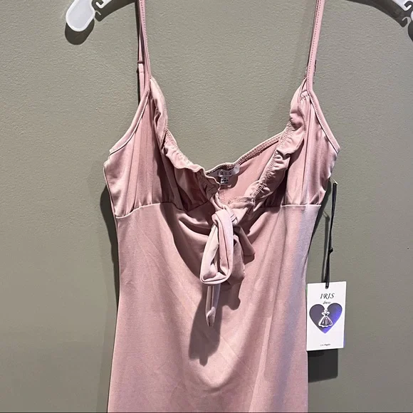 NWT IRIS Nude Pink Bodycon Dress Boutique Cocktail Mini Summer - Picture 8 of 15